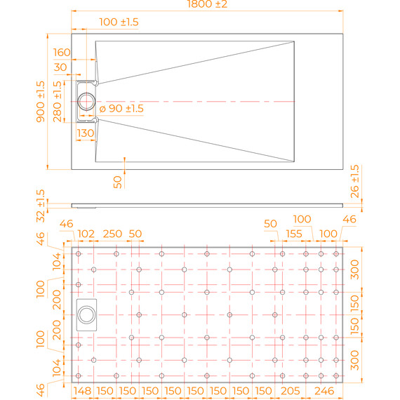 Поддон SMC RGW TUS-W 180x90 см 553702918-01 - фото 7