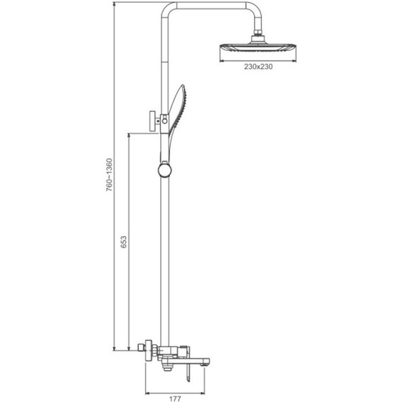 Душевая стойка с выдвижным изливом Gappo G48-3 G2448-3, золото сатин, Цвет производителя: золото сатин - фото 2