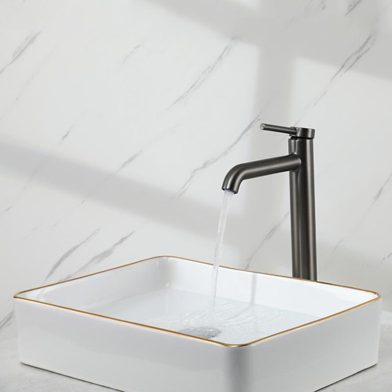 Смеситель для раковины высокий Gappo G06-9 G1006-29, оружейная сталь, Цвет производителя: оружейная сталь - фото 17