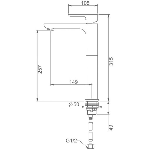 Смеситель для раковины высокий Gappo G48-3 G1048-32, золото сатин, Цвет производителя: золото сатин - фото 25