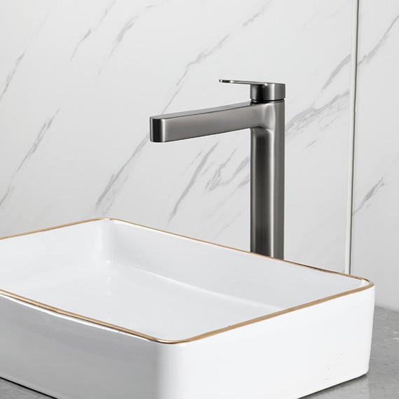 Смеситель для раковины высокий Gappo G99-39 G1099-89, оружейная сталь, Цвет производителя: оружейная сталь - фото 2