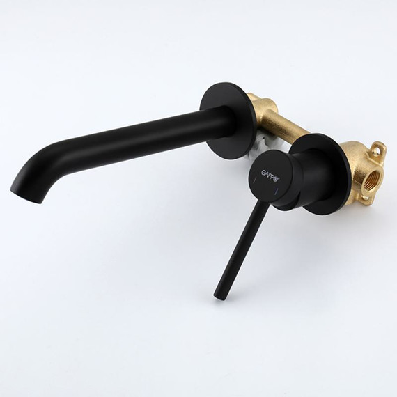 Смеситель для раковины настенный Gappo G06-6 G1206-6, чёрный, Цвет производителя: чёрный - фото 2