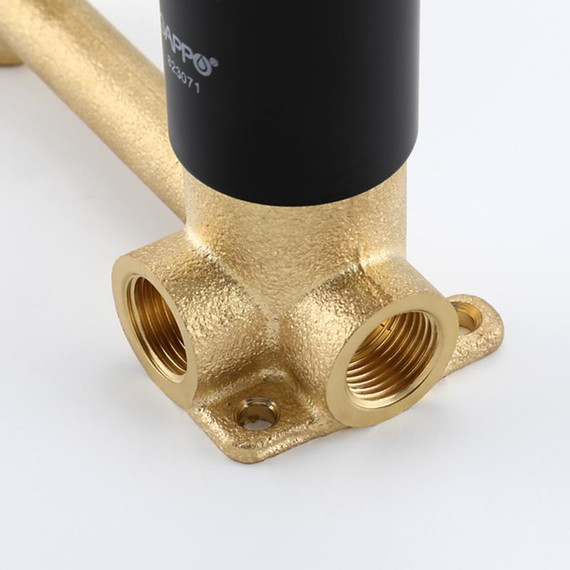 Смеситель для раковины настенный Gappo G06-6 G1206-6, чёрный, Цвет производителя: чёрный - фото 11