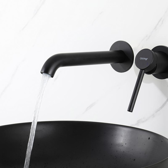 Смеситель для раковины настенный Gappo G06-6 G1206-6, чёрный, Цвет производителя: чёрный - фото 27