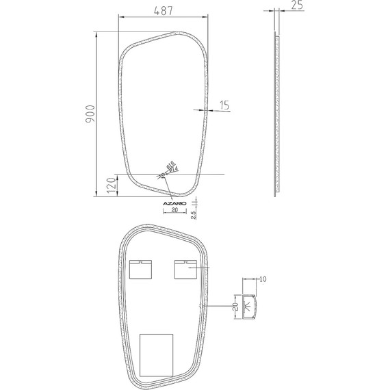Зеркало Azario Madrid 49 см AZ-Z-080CS - фото 4