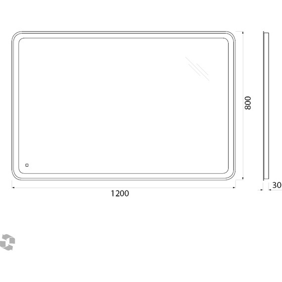 Зеркало BelBagno SPC-MAR-1200-800-LED-TCH 120 см - фото, картинка 9 Зеркало BelBagno SPC-MAR-1200-800-LED-TCH 120 см - фото 9