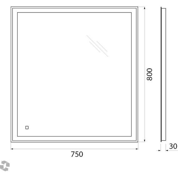 Зеркало BelBagno SPC-GRT-750-800-LED-TCH 75 см - фото, картинка 9 Зеркало BelBagno SPC-GRT-750-800-LED-TCH 75 см - фото 9