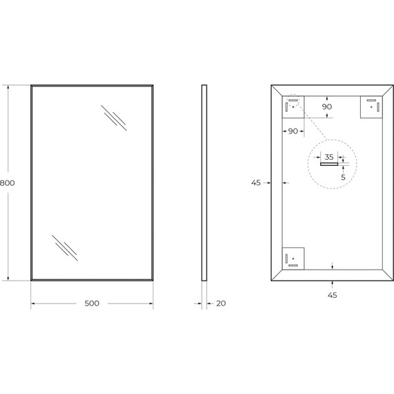Зеркало BelBagno 50х80 см SPC-AL-500-800 - фото, картинка 8 Зеркало BelBagno 50х80 см SPC-AL-500-800 - фото 8