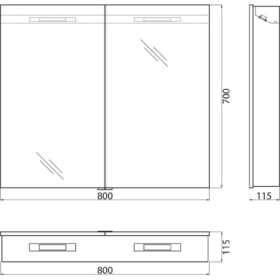 Зеркало-шкаф BelBagno SPC-2A-DL-BL-800 80 см, хром - фото 10
