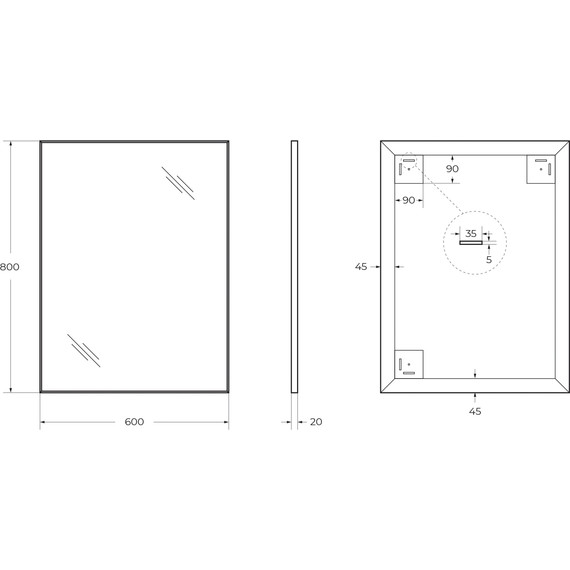 Зеркало BelBagno 60х80 см SPC-AL-600-800 Nero - фото, картинка 11 Зеркало BelBagno 60х80 см SPC-AL-600-800 Nero - фото 11
