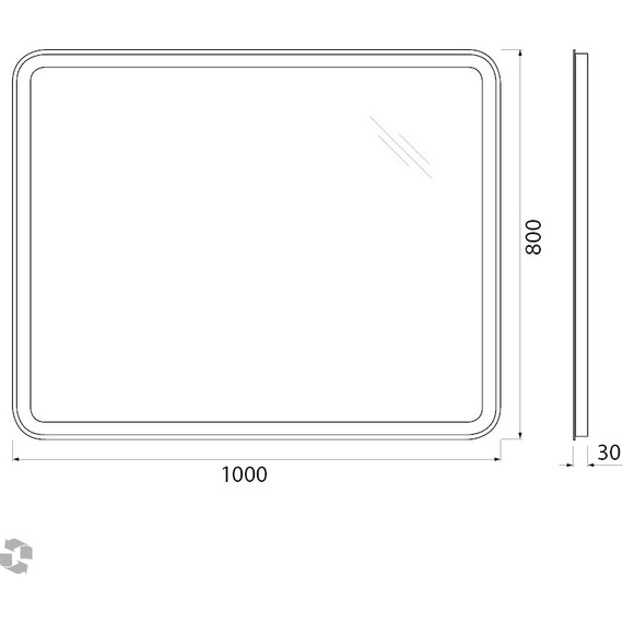 Зеркало BelBagno SPC-MAR-1000-800-LED-BTN 100 см - фото, картинка 8 Зеркало BelBagno SPC-MAR-1000-800-LED-BTN 100 см - фото 8