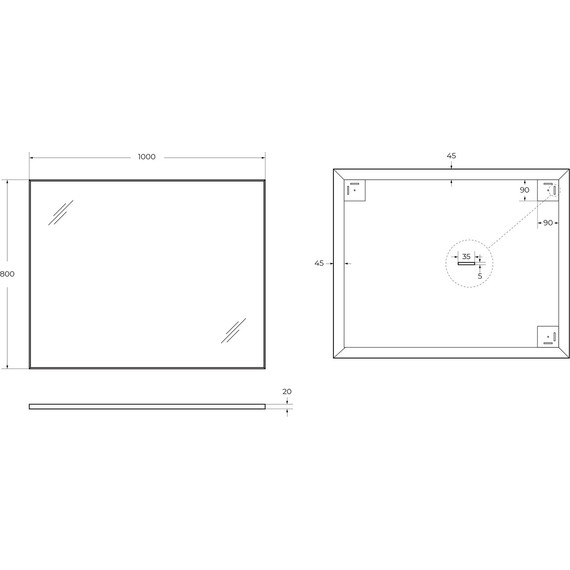 Зеркало BelBagno 100х80 см SPC-AL-1000-800 - фото, картинка 8 Зеркало BelBagno 100х80 см SPC-AL-1000-800 - фото 8