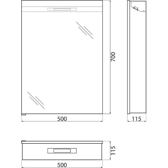 Зеркало-шкаф BelBagno SPC-1A-DL-BL-500 50 см, хром - фото 11