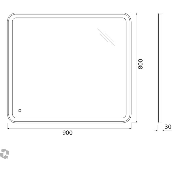 Зеркало BelBagno SPC-MAR-900-800-LED-BTN 90 см - фото 8