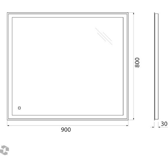 Зеркало BelBagno SPC-GRT-900-800-LED-TCH 90 см - фото, картинка 9 Зеркало BelBagno SPC-GRT-900-800-LED-TCH 90 см - фото 9