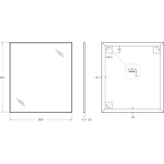 Зеркало BelBagno 80х90 см SPC-AL-800-900 - фото 9
