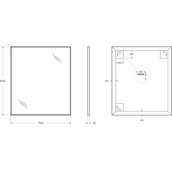 Зеркало BelBagno 70х80 см SPC-AL-700-800 - фото, картинка 8 Зеркало BelBagno 70х80 см SPC-AL-700-800 - фото 8