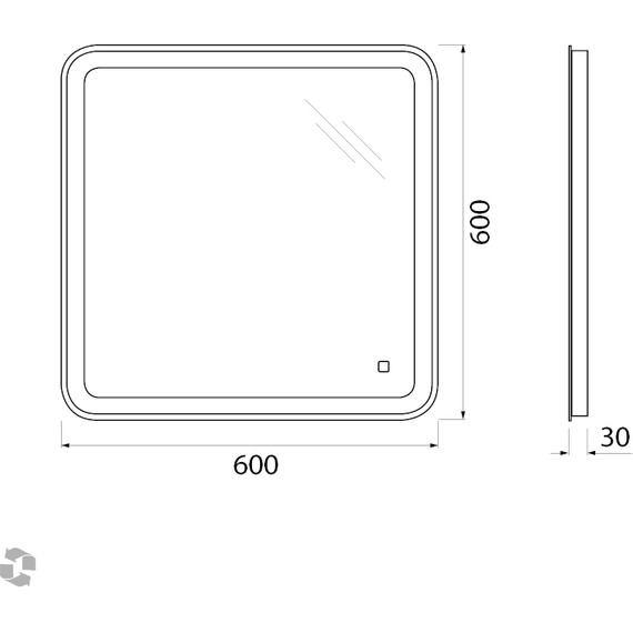 Зеркало BelBagno SPC-MAR-600-600-LED-TCH 60 см - фото, картинка 9 Зеркало BelBagno SPC-MAR-600-600-LED-TCH 60 см - фото 9