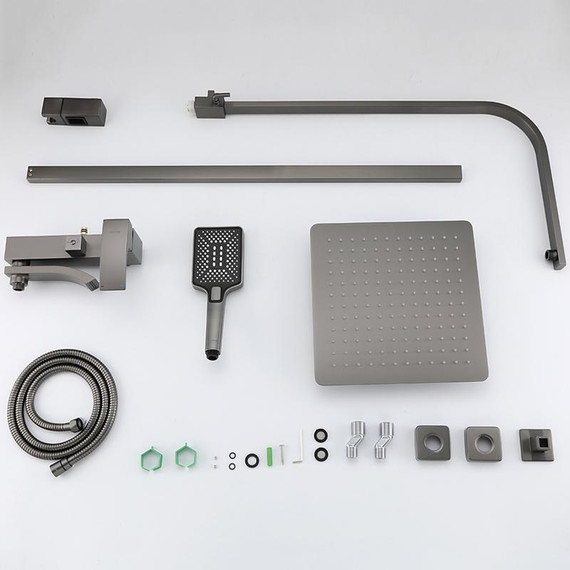 Душевая стойка с выдвижным изливом Gappo G07-9 G2407-9, оружейная сталь - фото 24