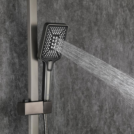 Душевая стойка с выдвижным изливом Gappo G07-9 G2407-9, оружейная сталь - фото 38