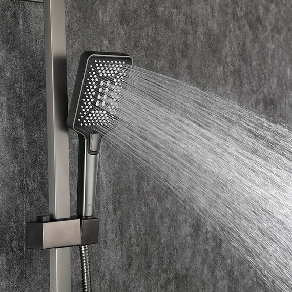 Душевая стойка с выдвижным изливом Gappo G07-9 G2407-9, оружейная сталь - фото 39