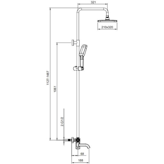 Душевая стойка Gappo G18 G2418-20, Цвет производителя: хром - фото 2