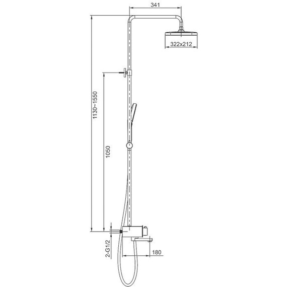 Душевая стойка с выдвижным изливом Gappo G95 G2495-16, чёрный - фото 2