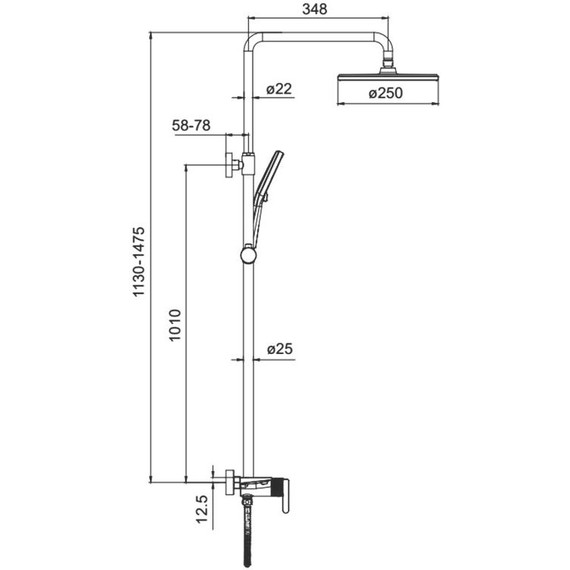 Душевая стойка Gappo G95 G2495-96, чёрный, Цвет производителя: чёрный - фото 15