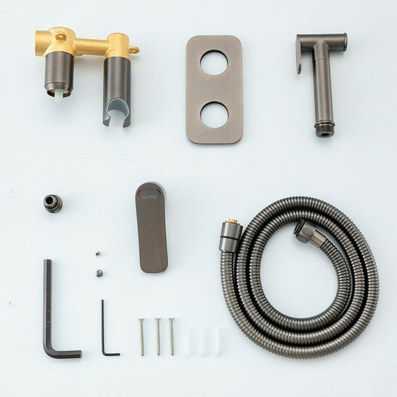 Набор для гигиенического душа Gappo G48-9 G7248-92, оружейная сталь - фото, картинка 6 Набор для гигиенического душа Gappo G48-9 G7248-92, оружейная сталь - фото 6