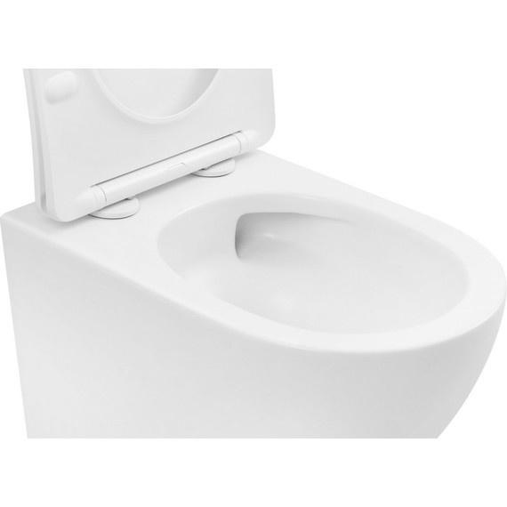 Унитаз подвесной безободковый Abber Bequem AC1100TMW с крышкой микролифт, белый матовый (система смыва Торнадо), Цвет производителя: белый матовый - фото 5