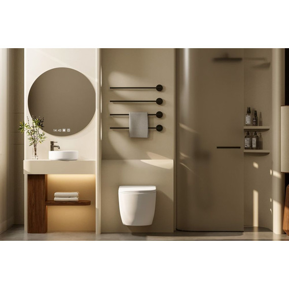 Унитаз подвесной безободковый Abber Bequem AC1100TMW с крышкой микролифт, белый матовый (система смыва Торнадо), Цвет производителя: белый матовый - фото 7