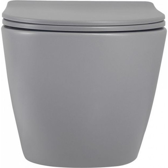 Унитаз подвесной безободковый Abber Bequem AC1101TMG с крышкой микролифт, серый матовый (система смыва Торнадо) - фото, картинка 4 Унитаз подвесной безободковый Abber Bequem AC1101TMG с крышкой микролифт, серый матовый (система смыва Торнадо) - фото 4