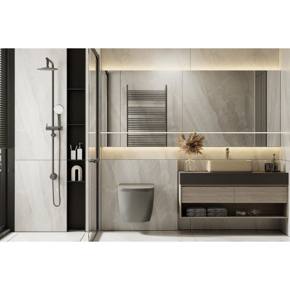 Унитаз подвесной безободковый Abber Bequem AC1101TMG с крышкой микролифт, серый матовый (система смыва Торнадо) - фото, картинка 7 Унитаз подвесной безободковый Abber Bequem AC1101TMG с крышкой микролифт, серый матовый (система смыва Торнадо) - фото 7