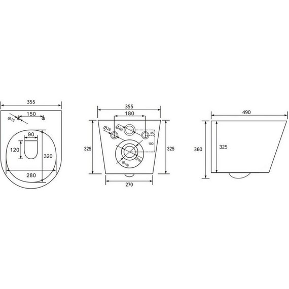 Унитаз подвесной безободковый Abber Bequem AC1102TMB с крышкой микролифт, чёрный матовый (система смыва Торнадо), Цвет производителя: чёрный матовый - фото 10
