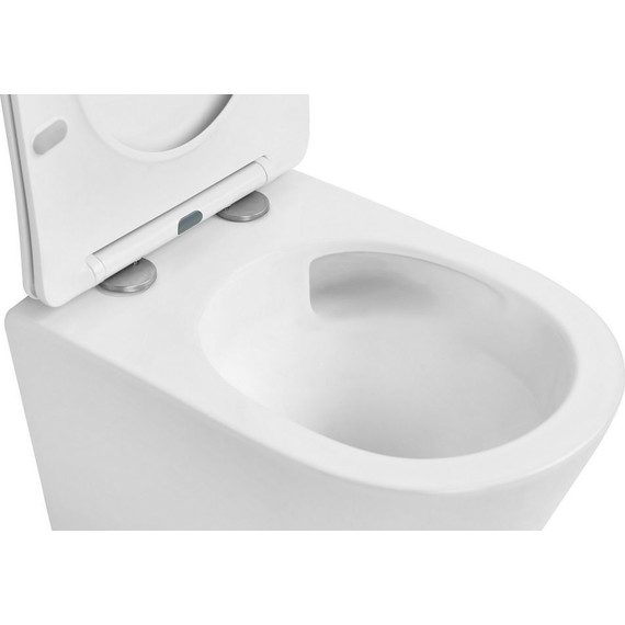 Унитаз подвесной безободковый Abber Bequem AC1102TMW с крышкой микролифт, белый матовый (система смыва Торнадо), Цвет производителя: белый матовый - фото 5