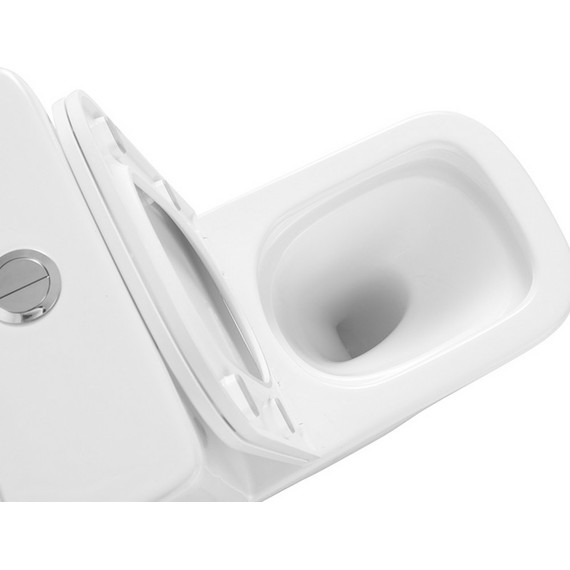 Унитаз-компакт безободковый Abber Rechteck AC1210T с крышкой микролифт, белый (система смыва Торнадо), Цвет производителя: белый - фото 8