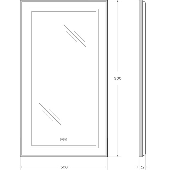 Зеркало BelBagno 50x90 см SPC-KRAFT-500-900-LED-TCH-WARM-NERO - фото 9