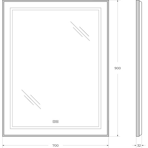 Зеркало BelBagno 70x90 см SPC-KRAFT-700-900-LED-TCH-WARM-NERO - фото 9