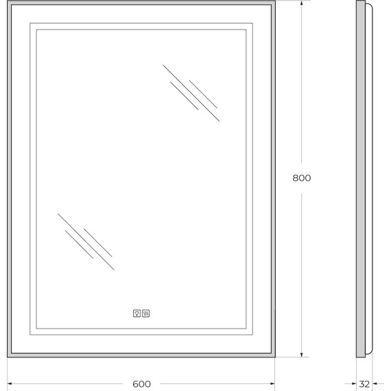 Зеркало BelBagno 60x80 см SPC-KRAFT-600-800-LED-TCH-WARM-NERO - фото 9