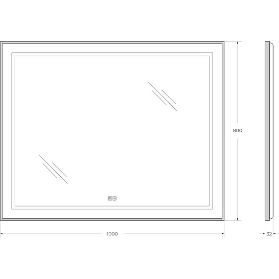 Зеркало BelBagno 100x80 см SPC-KRAFT-1000-800-LED-TCH-WARM-NERO - фото 9