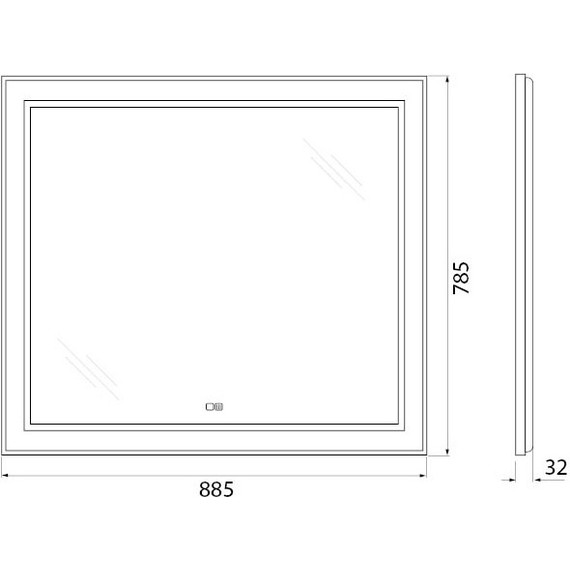 Зеркало BelBagno 88x78 см SPC-KRAFT-885-785-TCH-WARM-NERO, черный - фото 10