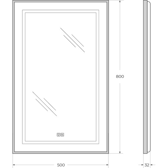 Зеркало BelBagno 50x80 см SPC-KRAFT-500-800-LED-TCH-WARM-NERO - фото 9