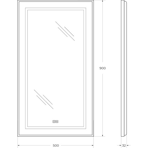Зеркало BelBagno 50x90 см SPC-KRAFT-500-900-LED-TCH-WARM - фото 9