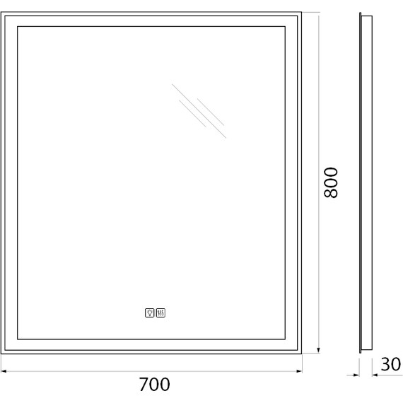 Зеркало BelBagno 70x80 см SPC-GRT-700-800-LED-TCH-WARM - фото, картинка 10 Зеркало BelBagno 70x80 см SPC-GRT-700-800-LED-TCH-WARM - фото 10