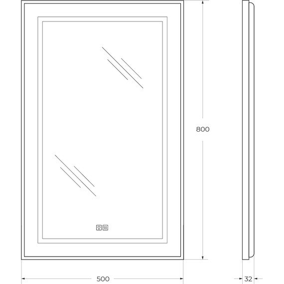 Зеркало BelBagno 50x80 см SPC-KRAFT-500-800-LED-TCH-WARM - фото 9