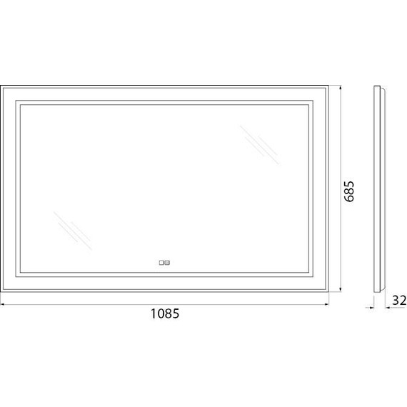 Зеркало BelBagno 108x68 см SPC-KRAFT-1085-685-TCH-WARM-NERO, черный - фото 9