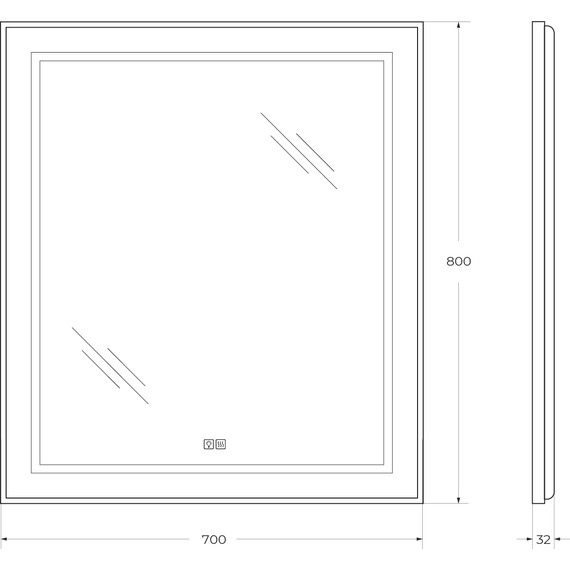 Зеркало BelBagno 70x80 см SPC-KRAFT-700-800-LED-TCH-WARM - фото 9