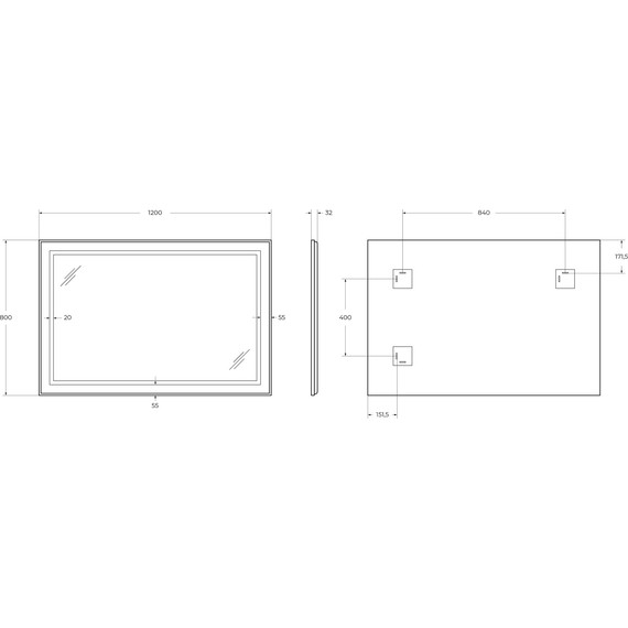 Зеркало BelBagno 120x80 см SPC-KRAFT-1200-800-SENS-AL - фото 10