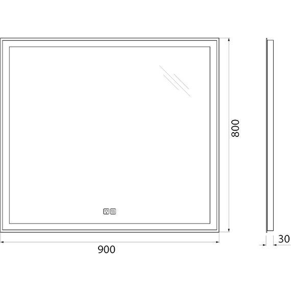 Зеркало BelBagno 90x80 см SPC-GRT-900-800-LED-TCH-WARM - фото, картинка 9 Зеркало BelBagno 90x80 см SPC-GRT-900-800-LED-TCH-WARM - фото 9