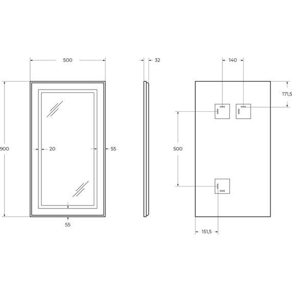 Зеркало BelBagno 50x90 см SPC-KRAFT-500-900-SENS-NERO - фото 10